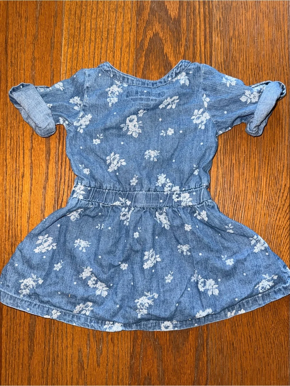 OshKosh B'gosh Blue Floral Denim-Style Button Front Dress